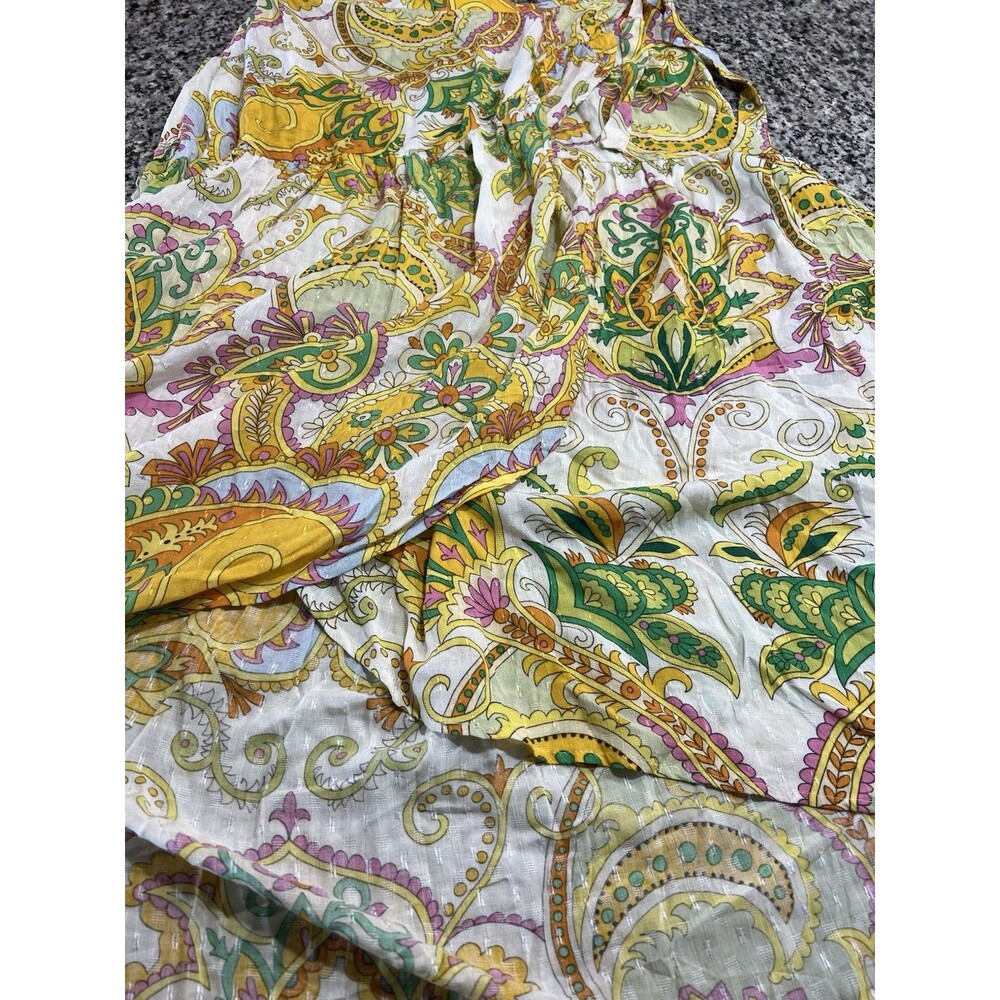 Haute Hippie long Tiered Wrap Floral skirt pink/green/yellow Boho Chic NWT large - Picture 2 of 10